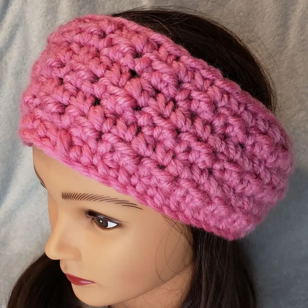 Crochet Headband, Pink, ear warmer